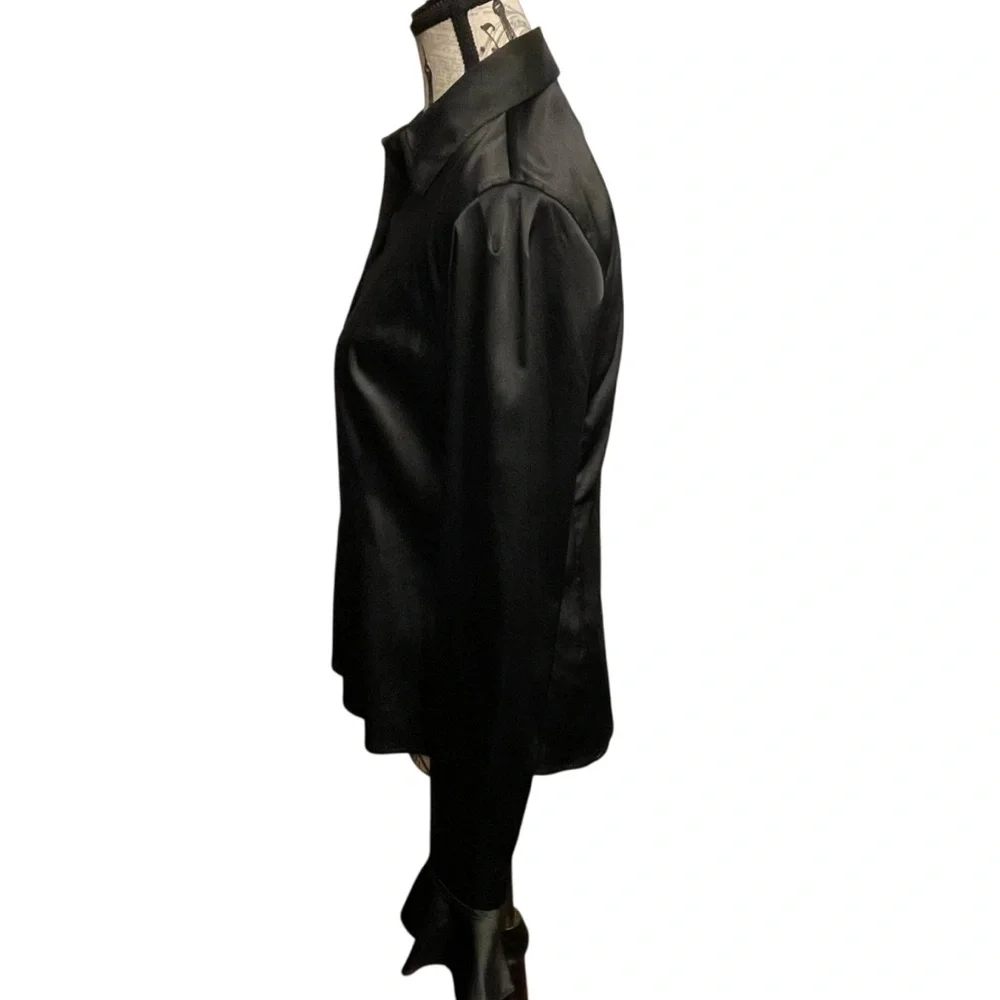 Polo by Ralph Lauren Black Satin Button Down Shirt - Picture 2 of 7